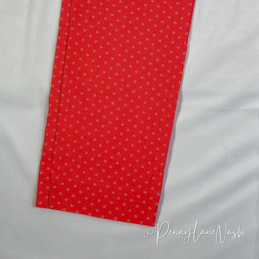 Eric Stella Mid-Rise Side Zipper Dotted Pants Size 6 Coral - Picture 6 of 15